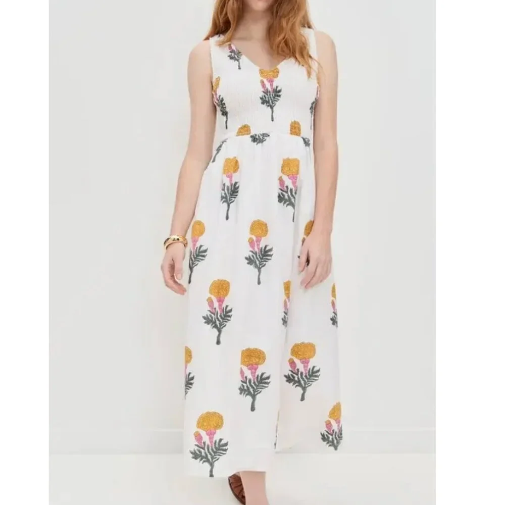 Marea Cora Floral Print Midi Dress in Marigold - Picture 11 of 16